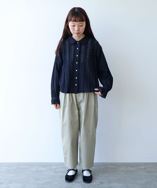 bulle de savon（ビュルデサボン） ブラウス シャツ lace patchwork