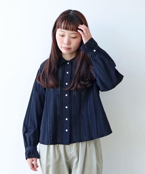 bulle de savon（ビュルデサボン） ブラウス シャツ lace patchwork