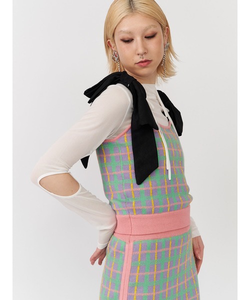 「PAMEO POSE」 キャミソールニット FREE ブラウン レディースの画像