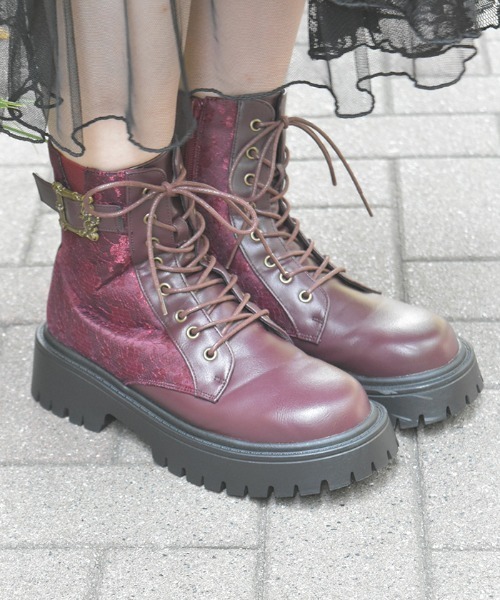 axes femme（アクシーズ ファム） ブーツ バックル使いワークブーツ