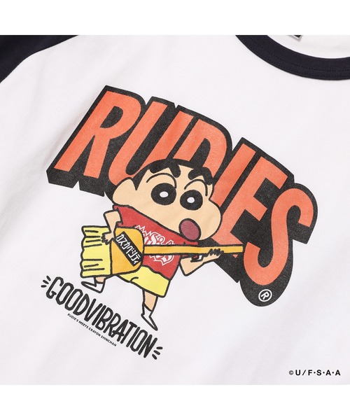 RUDIE'S（ルーディーズ） tシャツ RUDIE'SxCRAYON SHINCHAN GUITAR