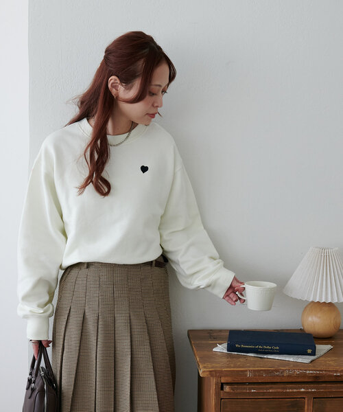 「DISCOAT」 スウェットカットソー MEDIUM オフホワイト レディース_画像7