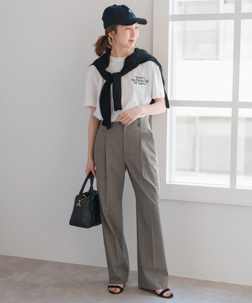 Spick＆Span スラックス パンツ 「追加」ウォッシャブルチェック  