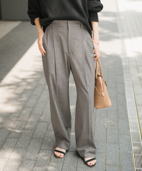 Spick＆Span スラックス パンツ 「追加」ウォッシャブルチェック