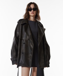 JOSE MOON（ジョゼムーン） トレンチコート コート FAUX LEATHER