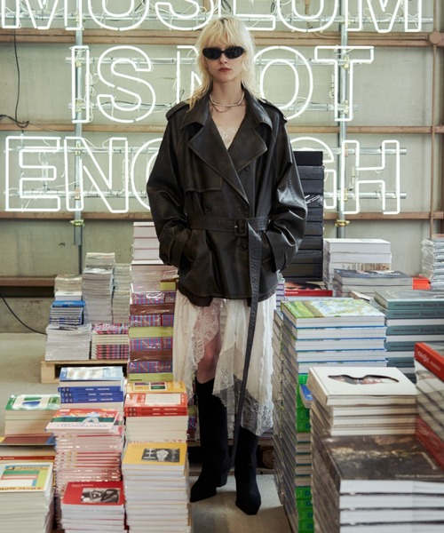 ♡*a様 正規品josemoonフェイクレザートレンチジャケット新品未使用 JOSE MOON（ジョゼムーン） トレンチコート コート FAUX LEATHER