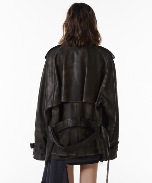 JOSE MOON（ジョゼムーン） トレンチコート コート FAUX LEATHER