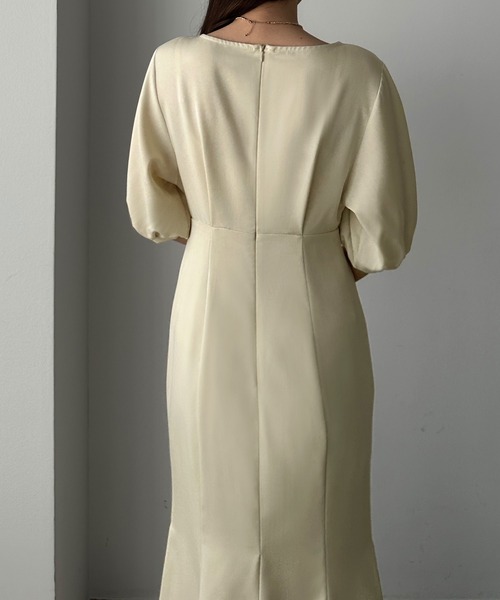 「Louere」 半袖ワンピース LARGE アイボリー レディース_画像9