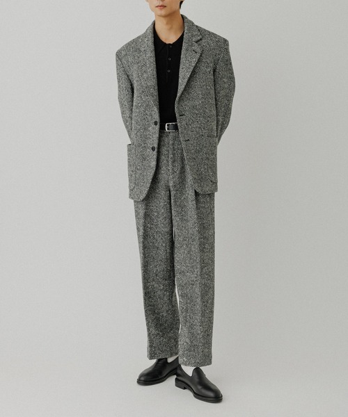 ADAM ET ROPE'（アダムエロペ） パンツ ヘリンボンツイード ワイド