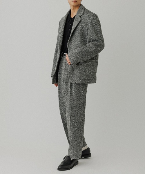 ADAM ET ROPE'（アダムエロペ） パンツ ヘリンボンツイード ワイド