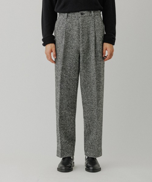 ADAM ET ROPE'（アダムエロペ） パンツ ヘリンボンツイード ワイド