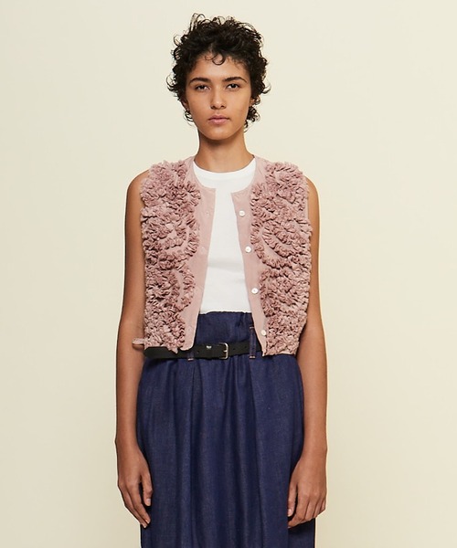CURRENTAGE ベスト ジレ 「CURRENTAGE/カレンテージ」Ruffle vest