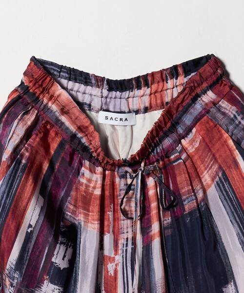 SACRA（サクラ） パンツ 「SACRA」ブラッシュ プリント パンツ