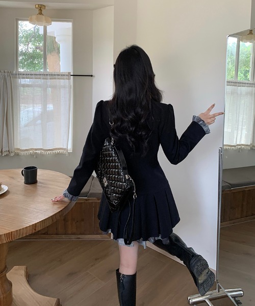 gossip!ロサンゼルス ワンピース Y2K ゴールドボタンレトロ ミニ