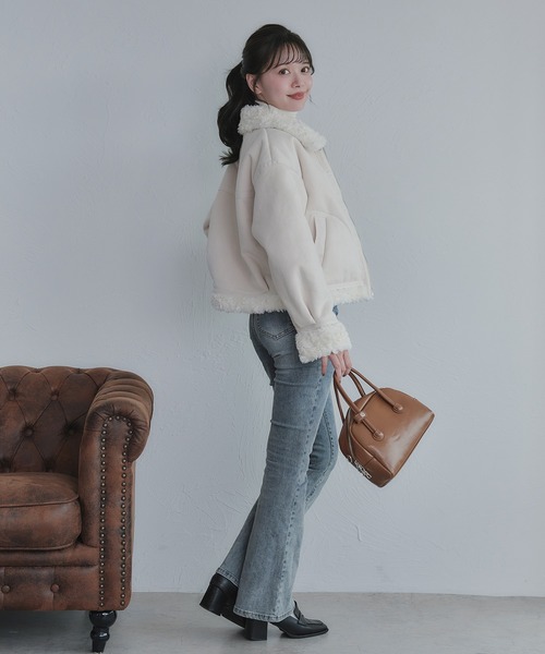 fupel ムートンコート ボアコート 2way fur mouton coat / 2way ファー