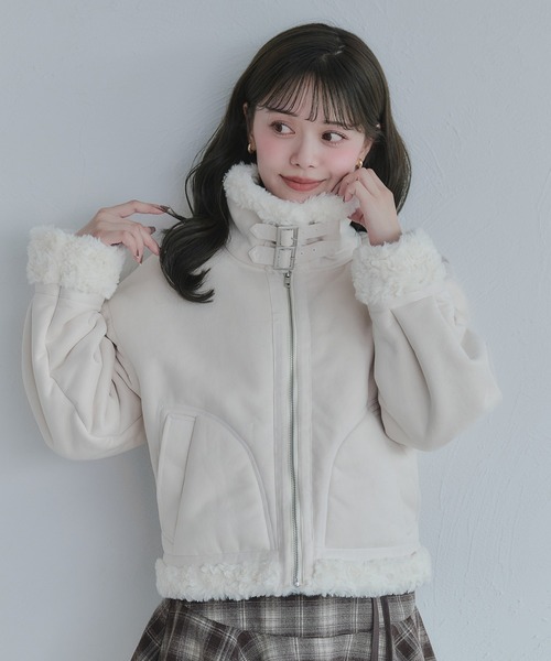 fupel ムートンコート ボアコート 2way fur mouton coat / 2way ファー