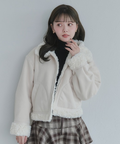 fupel ムートンコート ボアコート 2way fur mouton coat / 2way ファー