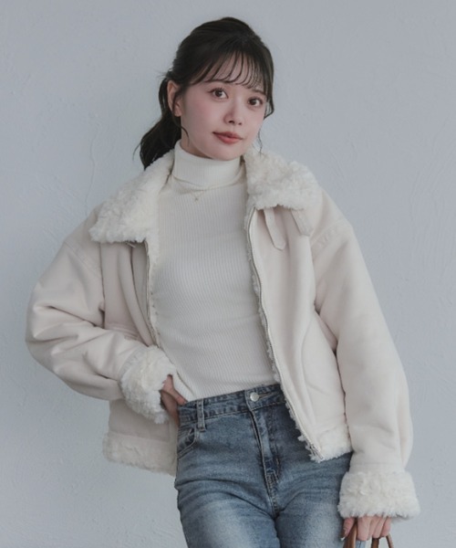 美品✩本物✩ムートンコート✩柔らか✩フード有り✩ファーコート✩軽い me+em select（ミームセレクト） ムートンコート ボアコート 「 2size