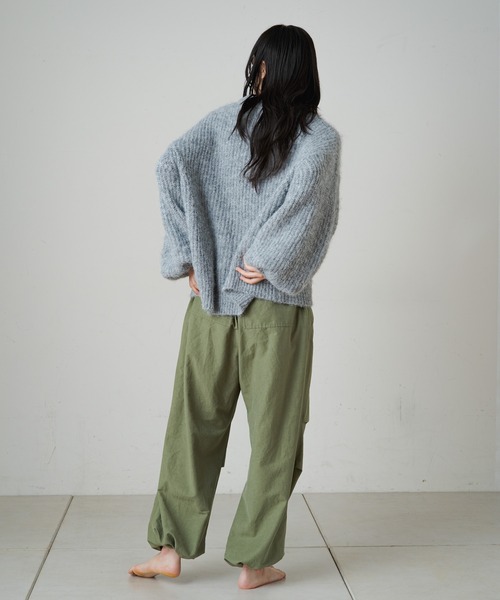 「Omekashi」 「earthy」長袖ニット FREE ライトグレー レディース_画像9