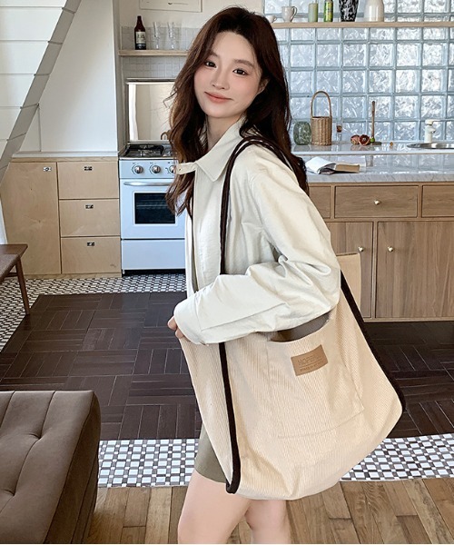FREE STYLISTS トートバッグ 大きめ Y2K コーデュロイビッグトート