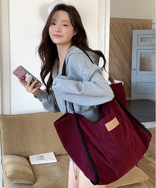 FREE STYLISTS トートバッグ Y2K コーデュロイビッグトートバッグ 「A4 