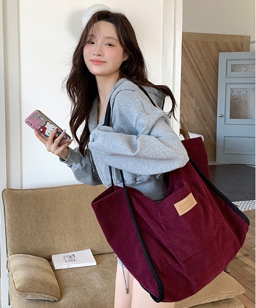 FREE STYLISTS トートバッグ Y2K コーデュロイビッグトートバッグ 「A4