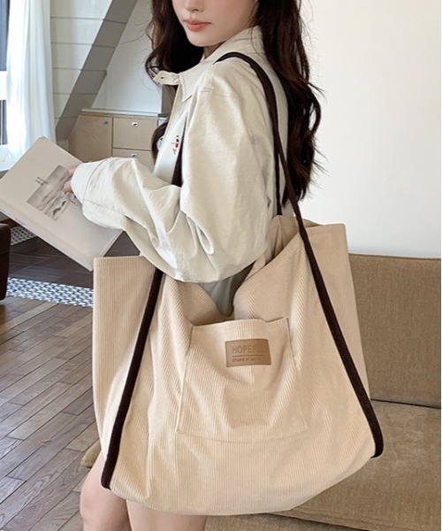 FREE STYLISTS トートバッグ Y2K コーデュロイビッグトートバッグ 「A4
