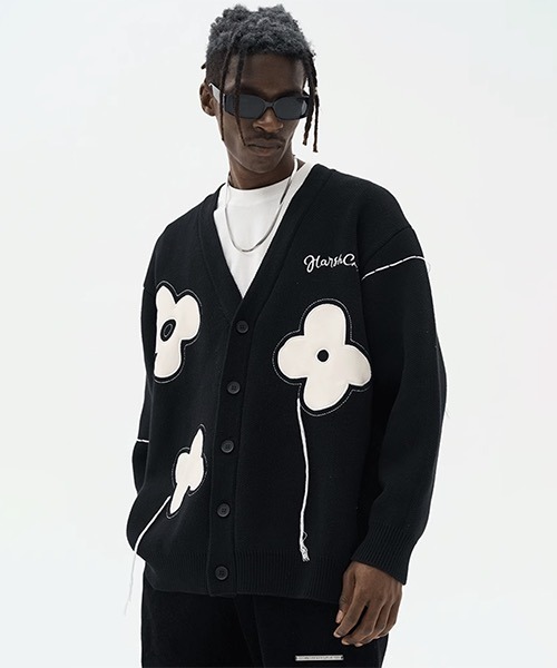 「HARSH AND CRUEL」 ニットカーディガン L ホワイト メンズ_画像7