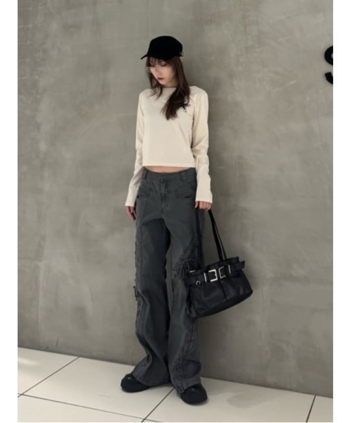 SLY（スライ） スラックス パンツ LACE UP MANNISH PT レースアップ