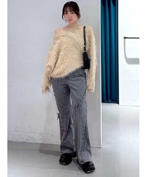 SLY（スライ） スラックス パンツ LACE UP MANNISH PT レースアップ