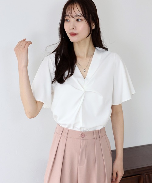 「BLUEEAST」 半袖ブラウス MEDIUM ホワイト レディース_画像4