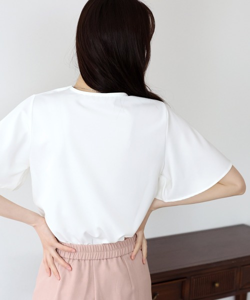 「BLUEEAST」 半袖ブラウス MEDIUM ホワイト レディース_画像6