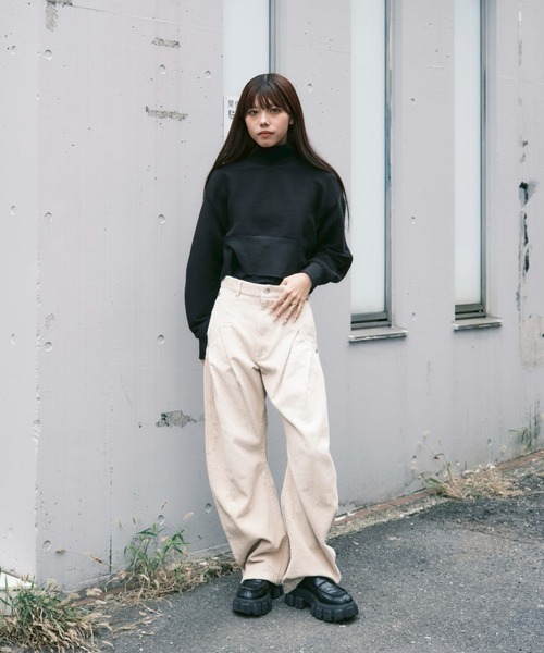 【中古】未使用品 マイカ＆ディール 25AW サテンプリント イージー パンツ ワイド 総柄 薄手 F ブラウン レディース 未使用品 マイカ＆ディール MICA&DEAL タグ付き 25AW サテンプリント