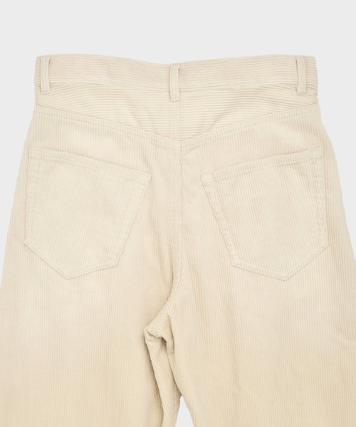 CONZ ベージュ ワークパンツ CONZ パンツ CORDUROY BLAST PAINT CURVED LEG PANTS レディース