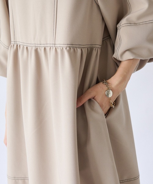 「un dix cors」 長袖ワンピース FREE チャコール レディース_画像3