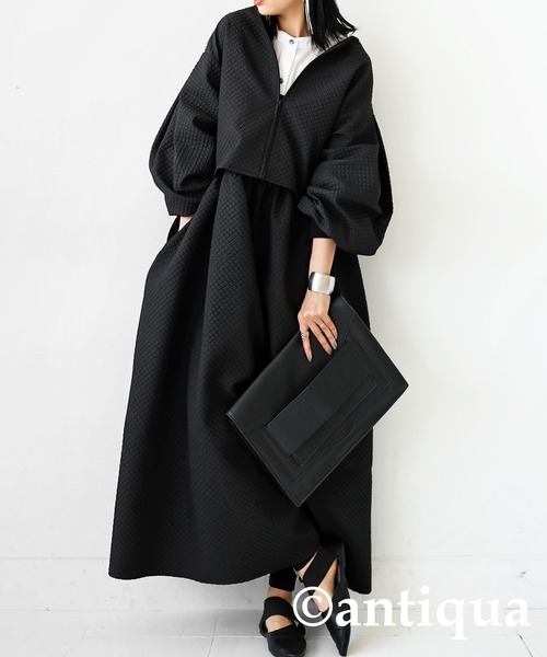 「antiqua」 「patterntorso」ブルゾン FREE ブラック レディース_画像6