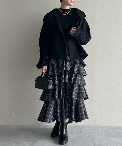 「mysty woman」 ピーコート FREE ブラック レディース_画像3