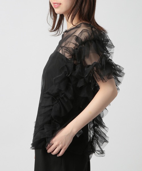 「MAISON BREEZE reveur」 7分袖ブラウス FREE グレー レディース_画像2