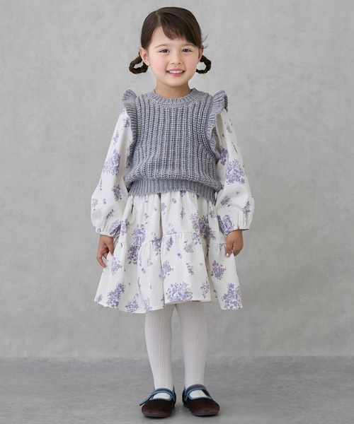 petit main ワンピース 「リンク」ベストつきワンピース キッズ 子供服 
