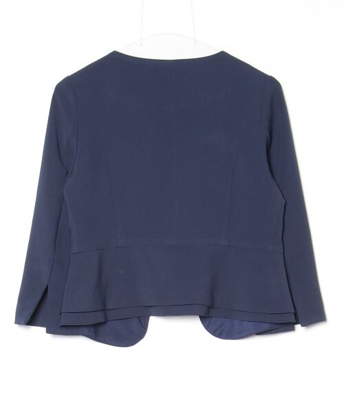 「DRESS STAR」 ノーカラージャケット M ネイビー レディース_画像2