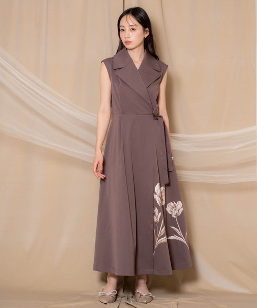 「NOELA」 ノースリーブワンピース S ベージュ レディースの画像