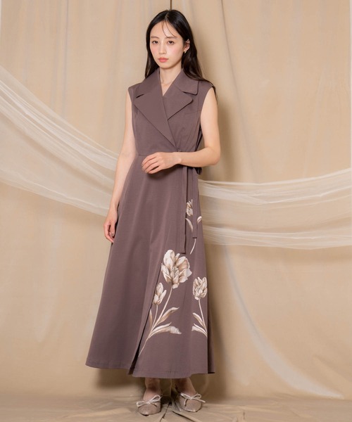 「NOELA」 ノースリーブワンピース S ベージュ レディースの画像