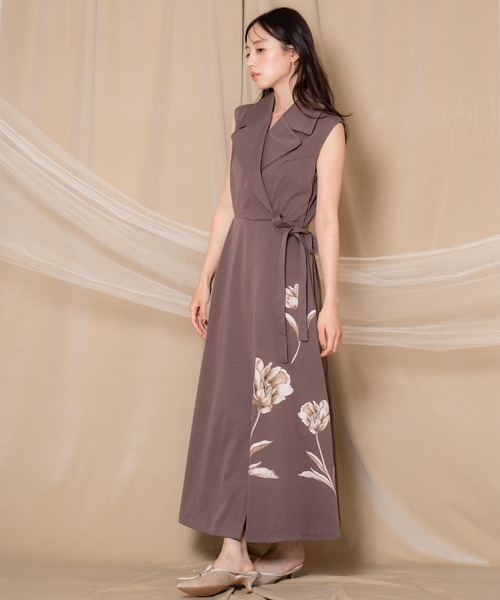 「NOELA」 ノースリーブワンピース S ベージュ レディースの画像
