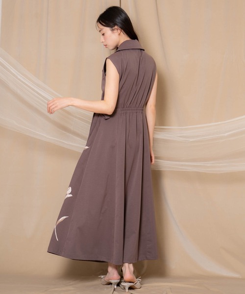 「NOELA」 ノースリーブワンピース S ベージュ レディースの画像
