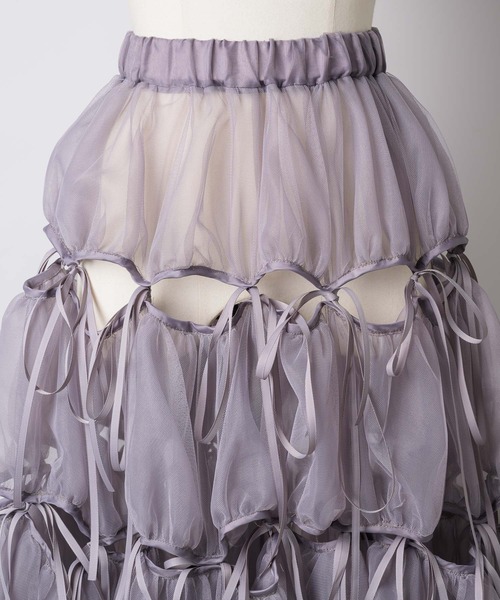 「J1U by LA BELLE ETUDE」 ロングスカート 0 グレー レディース_画像3