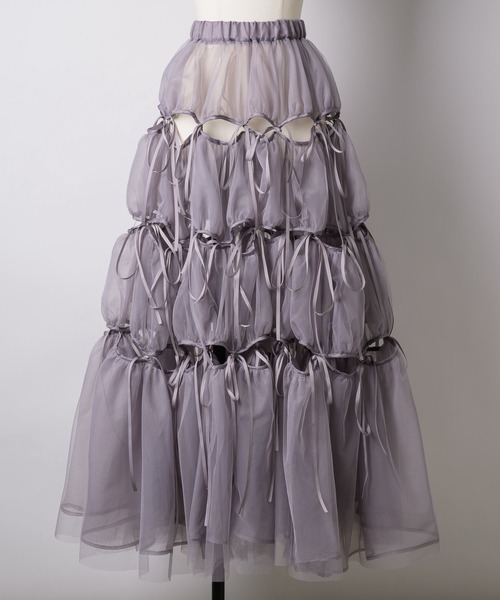 「J1U by LA BELLE ETUDE」 ロングスカート 0 グレー レディース_画像7