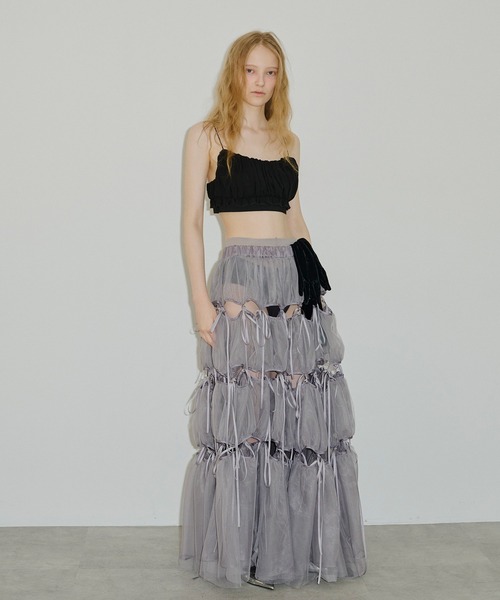 「J1U by LA BELLE ETUDE」 ロングスカート 0 グレー レディース_画像8