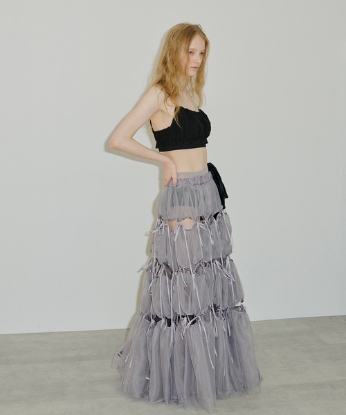 「J1U by LA BELLE ETUDE」 ロングスカート 0 グレー レディース_画像9