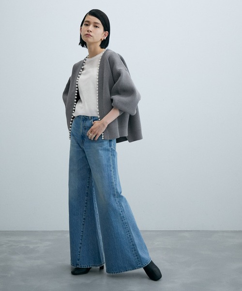 「ADAM ET ROPE'」 カーディガン FREE チャコールグレー レディース_画像3