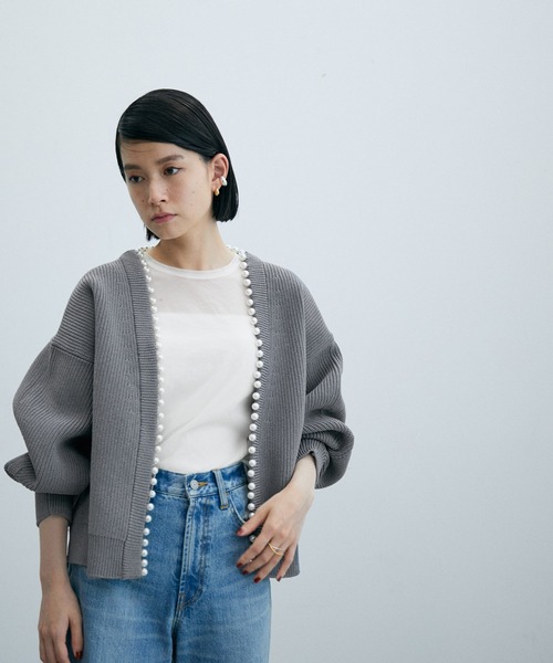 「ADAM ET ROPE'」 カーディガン FREE チャコールグレー レディース_画像5